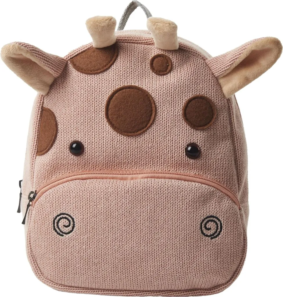 Sac à dos en coton doux Girafe pour bébé avec bretelles confort
