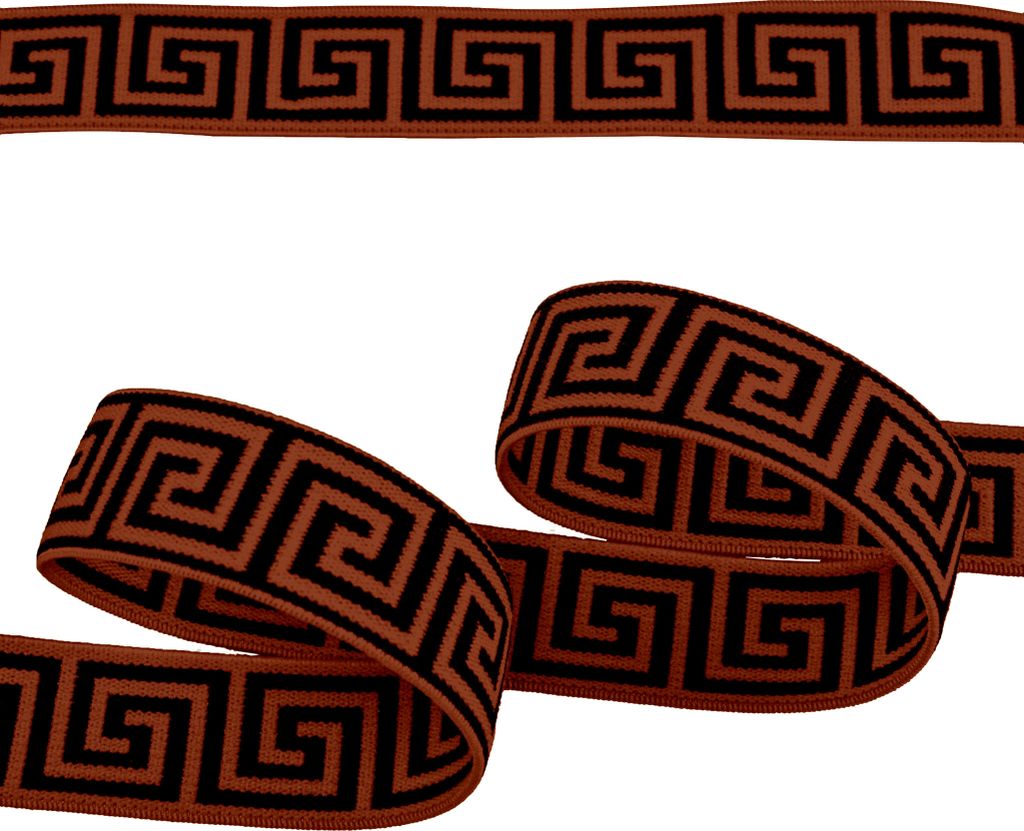 Gummiband mit griechischen Muster ab 1m x 25mm beidseitig Gummilitze Elastisch