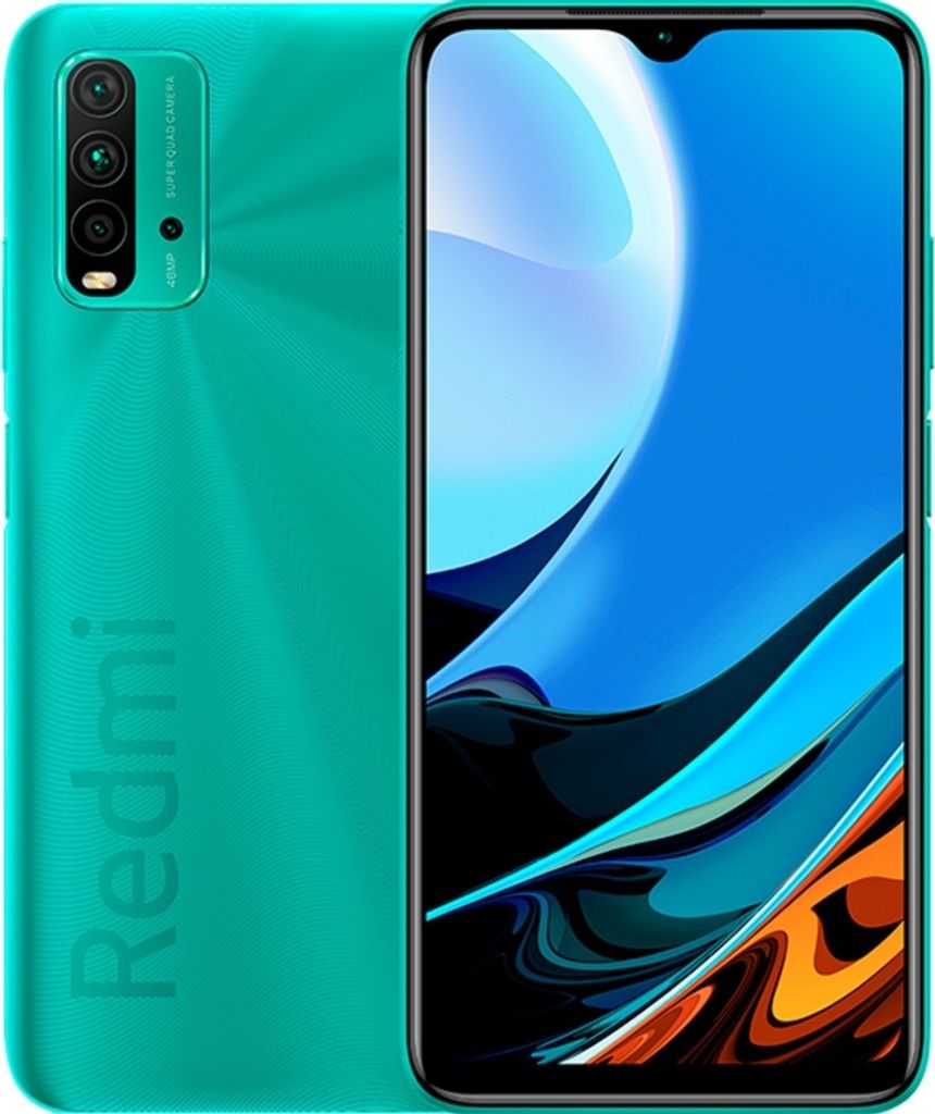 A product shot of a smartphone, showing both the front and back.