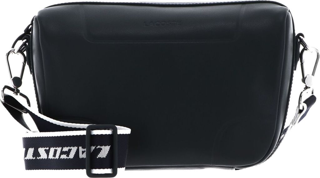 LACOSTE Leder Umhängetasche Lacoste Original Crossover Bag Sinople Marine 166 Blanc dunkelblau