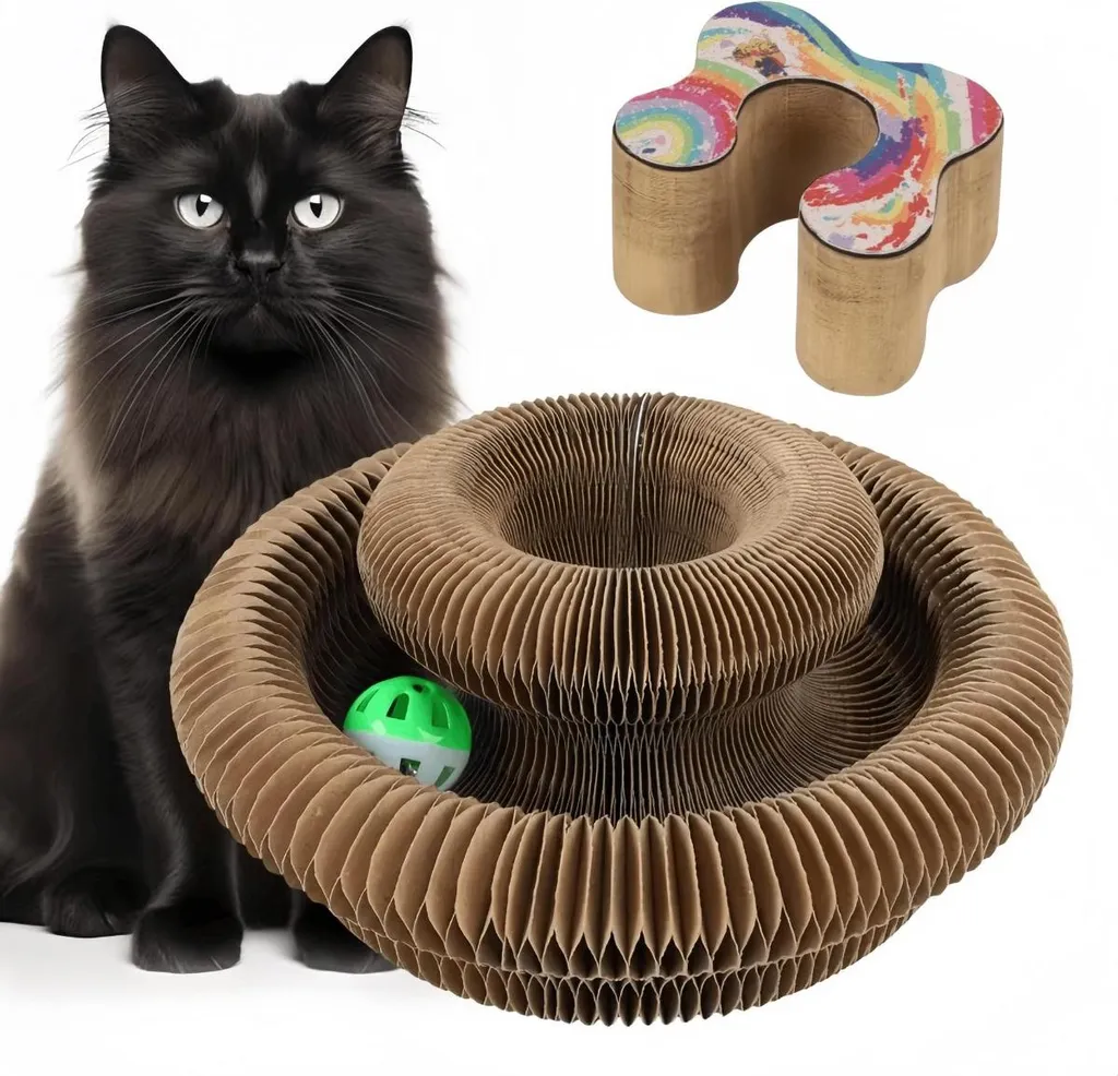INF Cat Scratcher: Tiragraffi di Design a Fisarmonica con Campana