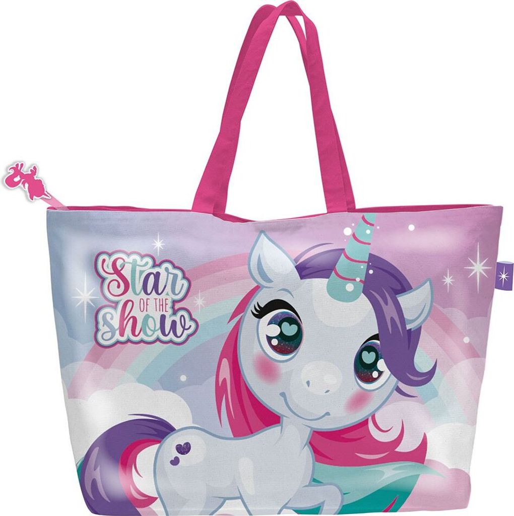 Arditex Strandtasche Einhorn Unicorn Love mit Reißverschluss