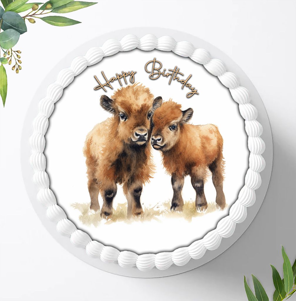 Für die Geburtstags Torte ein Tortenaufleger, Zuckerbild mit dem Motiv: Dschungeltiere, Essbares Foto für Torten, Fondant, Ø 20cm, 1503z