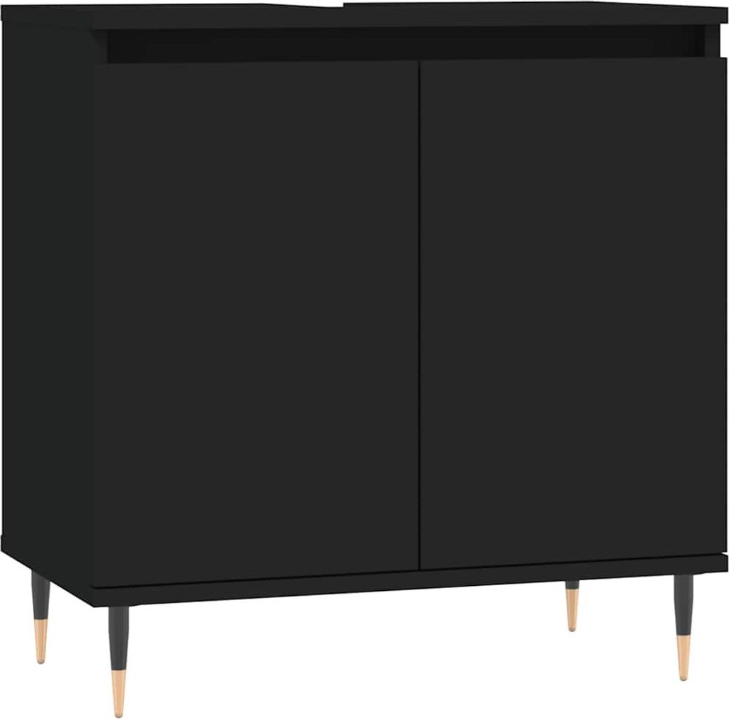 vidaXL Badschrank Schwarz 58x33x60 cm Holzwerkstoff