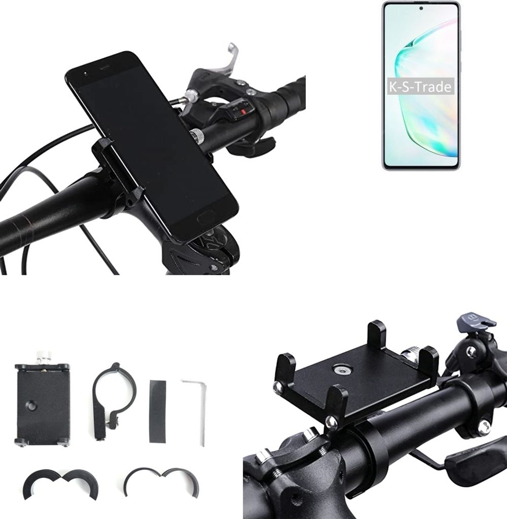 K-S-Trade Handyhalterung für das Fahrrad kompatibel mit Samsung Galaxy Note10 Lite Halter Lenkstange Fahrradhalterung Motorrad Bike Mount Befestigung