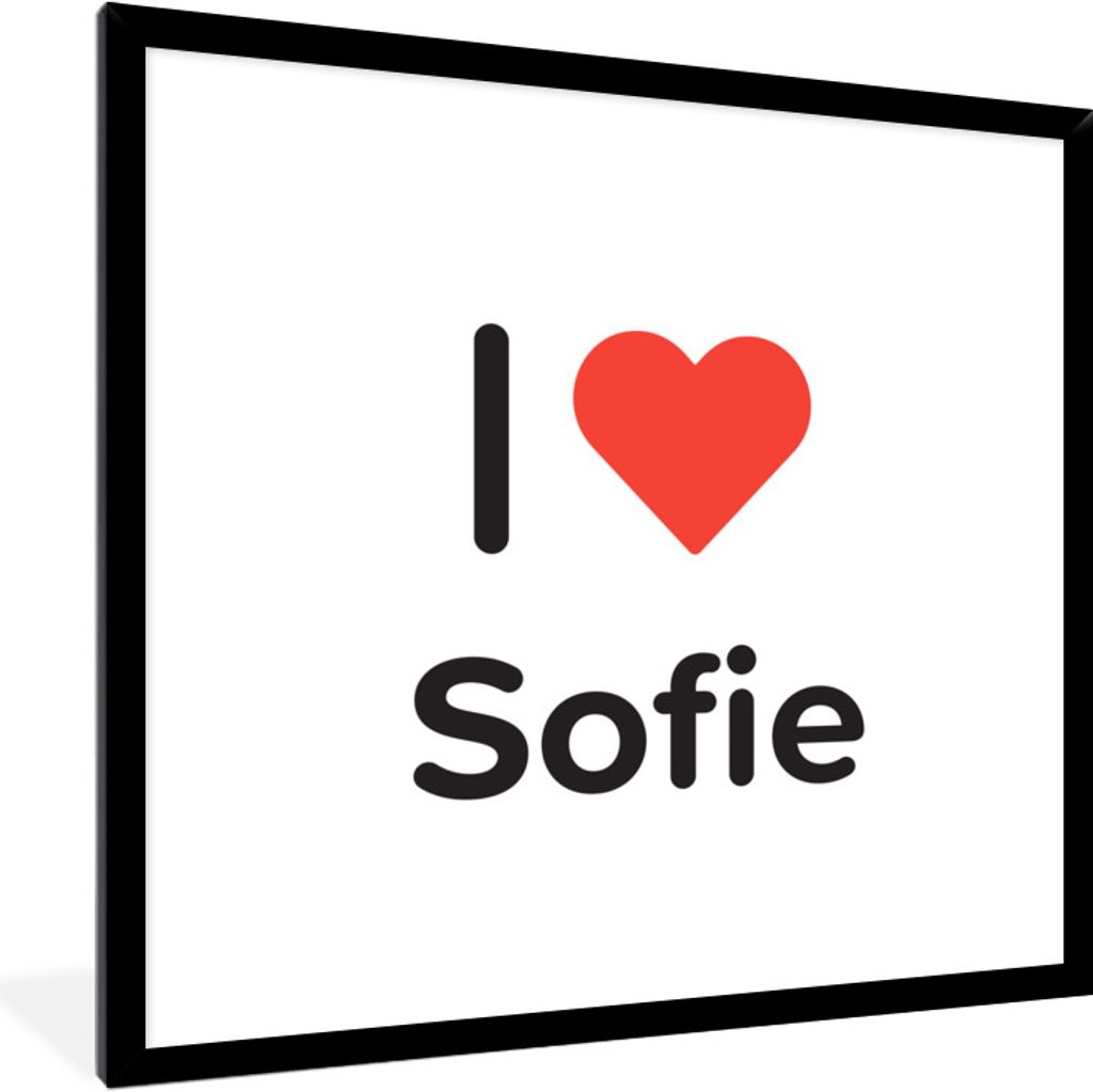 MuchoWow Gerahmtes Poster Ich liebe - Sofie - Mädchen 40x40 cm - Poster mit Schwarzem Bilderrahmen Wandposter Rahmen Foto Bilder - Mit Rahmen - ...