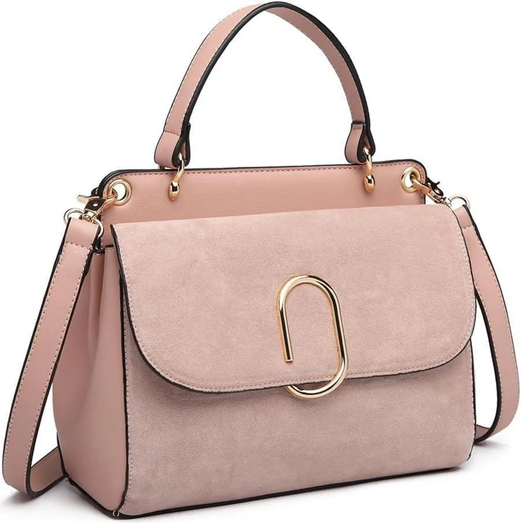 Sac à bandoulière femme en simili-cuir suédé vintage chic - Modèle Luna