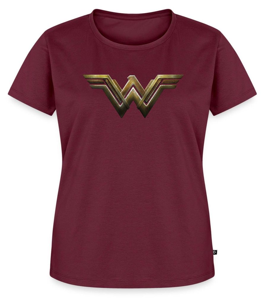 Spreadshirt Wonder Woman Logo Frauen Premium T-Shirt, XL, Burgunderrot
