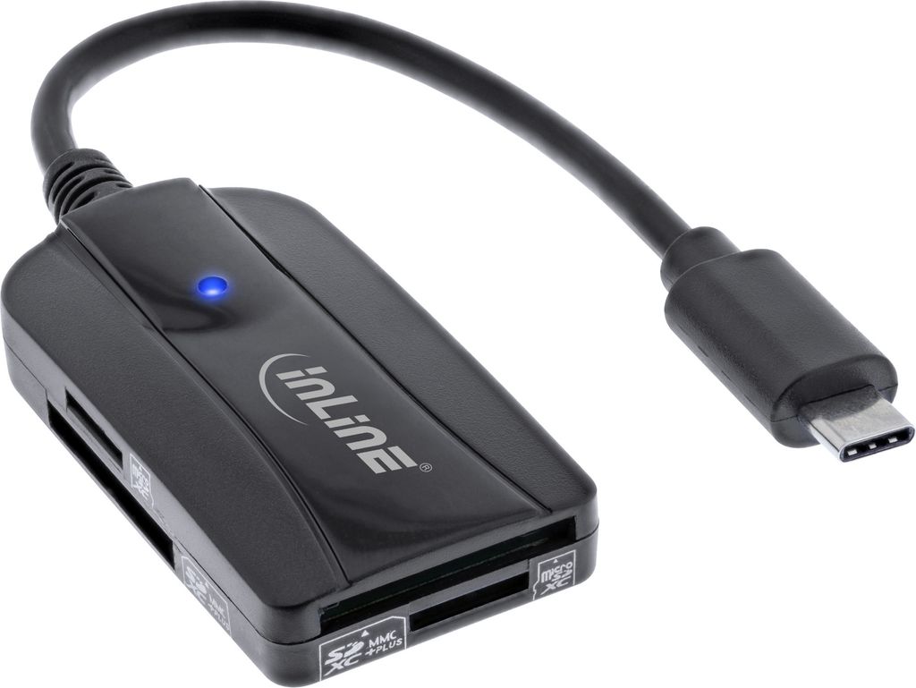 InLine Card Reader USB 3.1 USB-C, für SD/SDHC/SDXC, Produktbild 