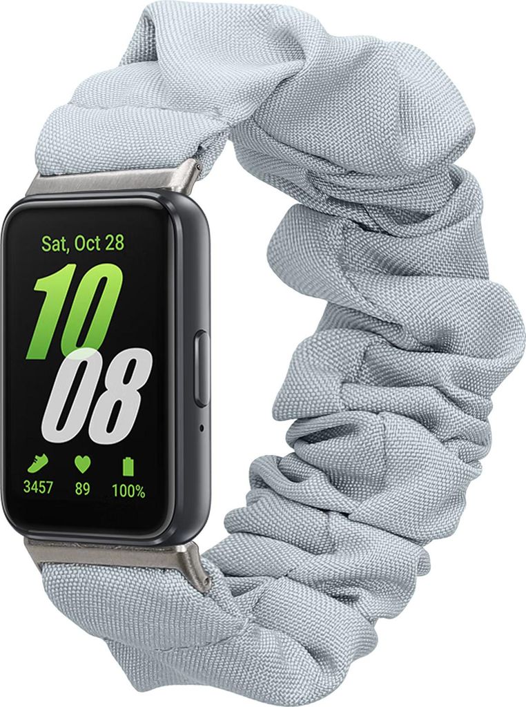 kwmobile Ersatz Armband kompatibel mit Samsung Galaxy Fit 3 - Smartwatch Scrunchie Haargummi Design Hellblau - Innenmaße 14 - 19 cm