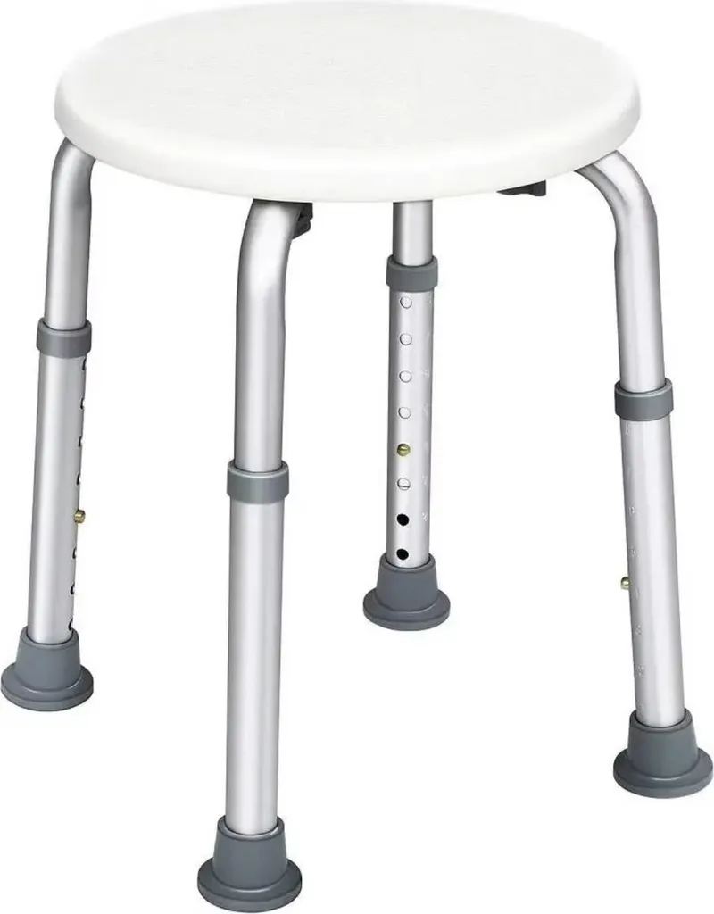 Sgabello da Doccia Regolabile in Alluminio 36-54cm | Sedia Bagno Sicura
