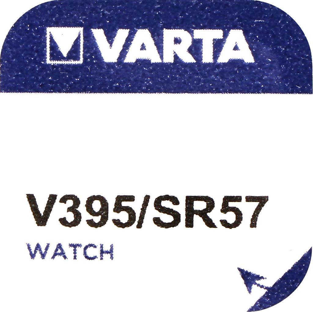 A VARTA watch battery with model number V395/SR57 is shown.