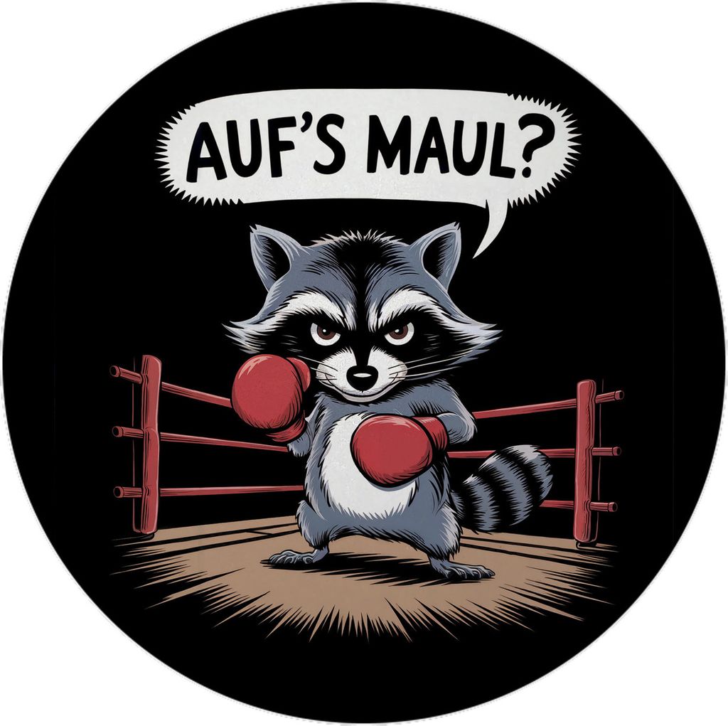 Waschbär mit Boxhandschuhen - Aufs Maul Magnet mit Flaschenöffner