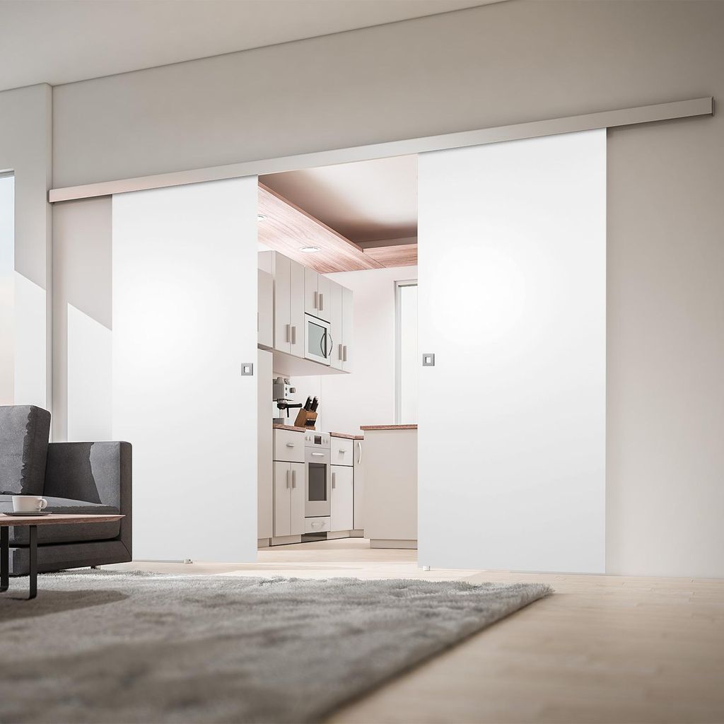 inova Doppelflügelige Holzschiebetür 1760 x 2035 mm, Weiß, Produktbild 