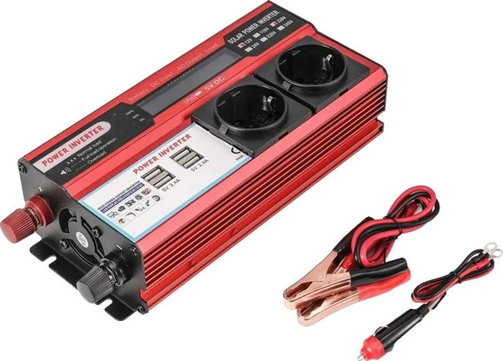 Onduleur 12V 4000W à écran LED de contrôle et quadruple chargeur USB