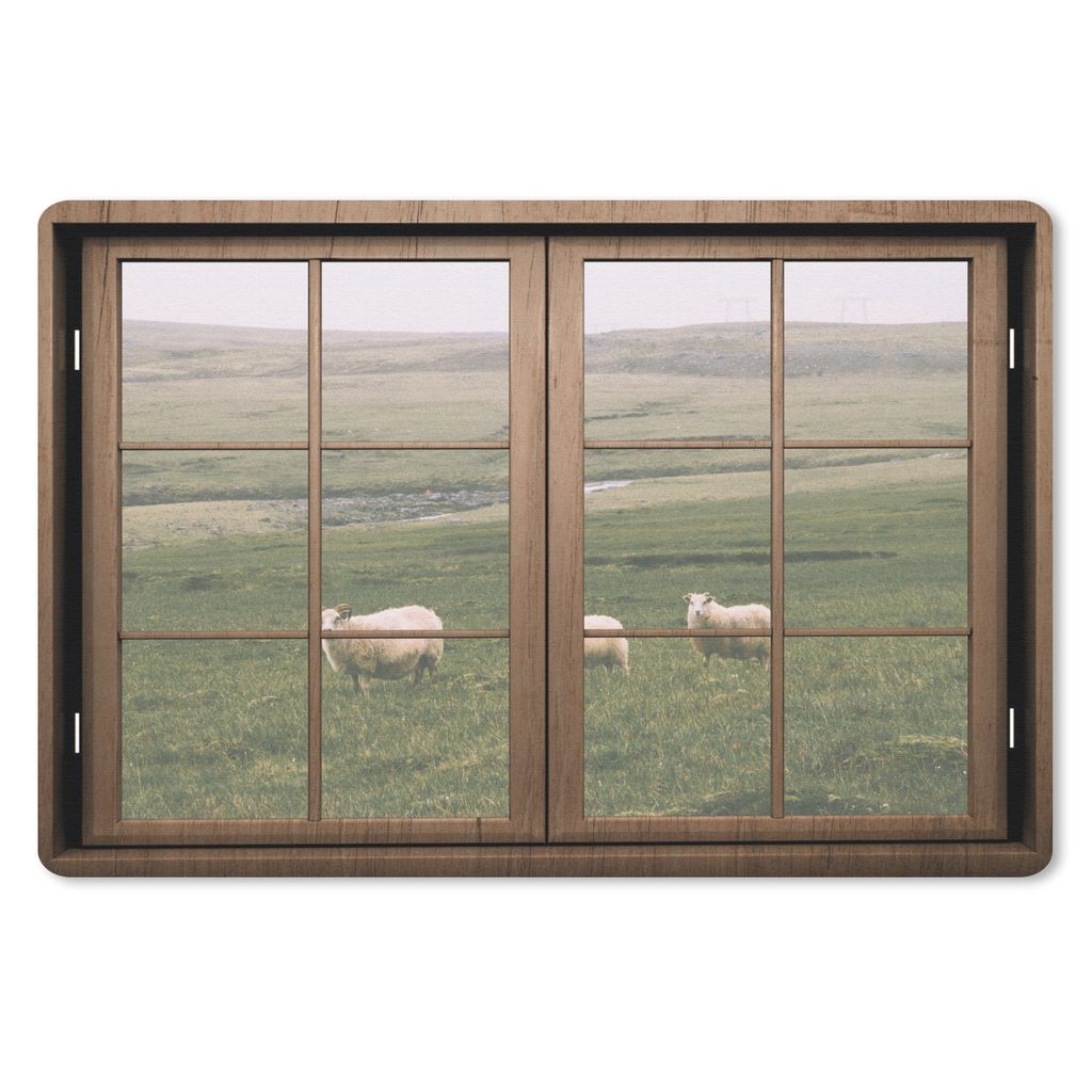 MuchoWow Schreibtischunterlage Durchsichtig - Schafe - Tiere 60x40 cm - XXL Mauspad - Großes Mauspad