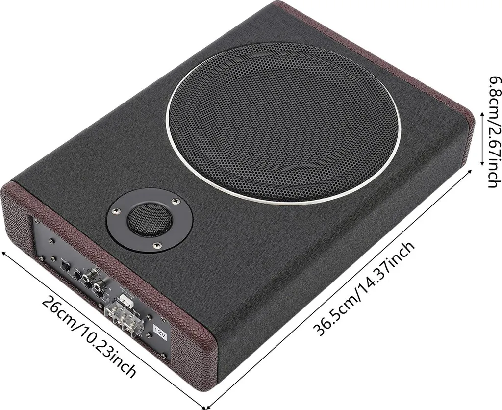 Subwoofer de voiture 600W avec télécommande et caisson compact de 8" - 5