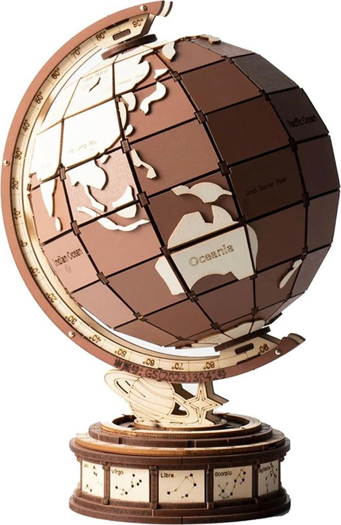 RoboTime 3D puzzle in legno Globo e meraviglie del mondo Immagine del prodotto 