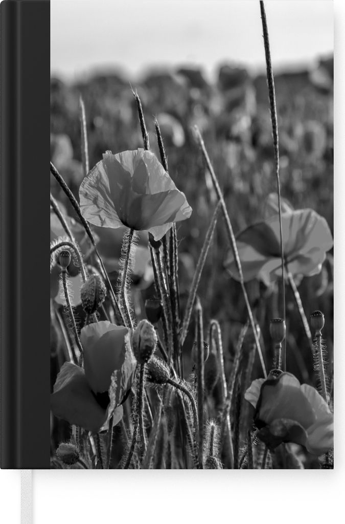 MuchoWow Notizbuch Tagebuch Haushaltsbuch Notebook A5 Blumen - Mohnblumen - Natur - Rot - Notizblock - Notizheft - Notebook - Schreibblock - Papier