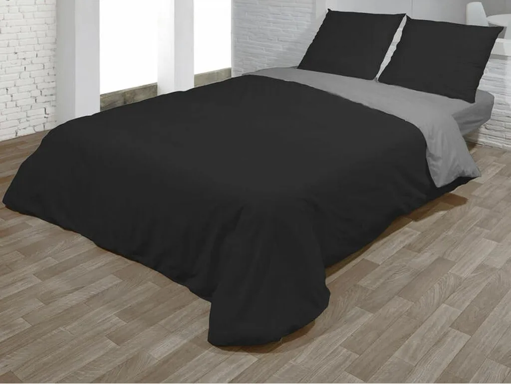 Parure de lit 3 pièces Noire VEGAS pour lit 2 personnes - Style Moderne