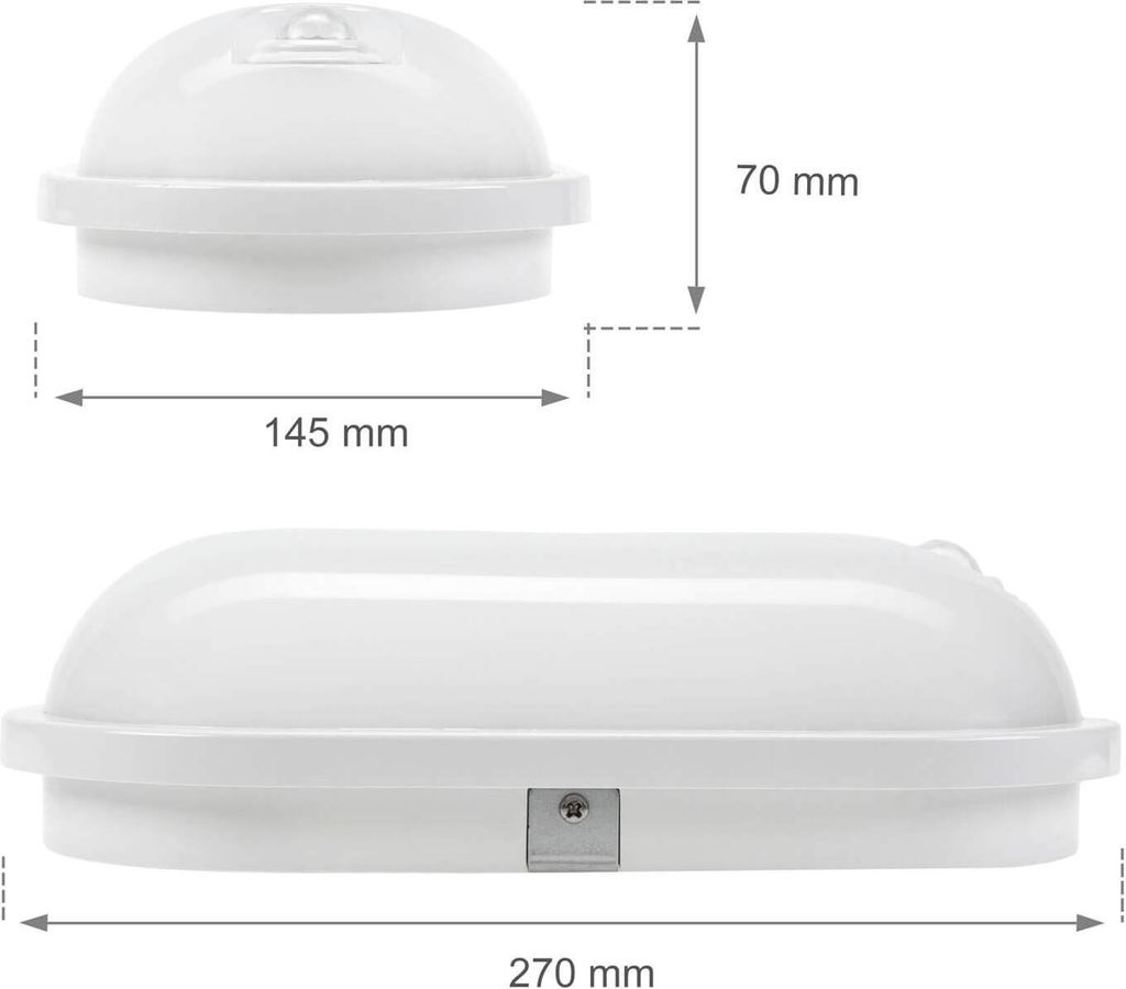 Spectrum LED Außenleuchte Wandlampe Weiß oval IP54 20W Produktbild 7