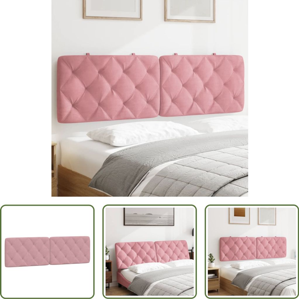 The Living Store Kopfteil-Kissen Rosa 160 cm Samt