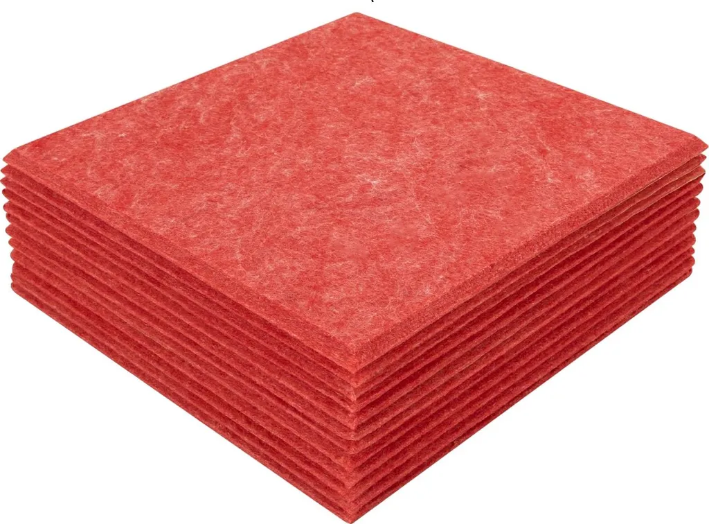 Panneaux acoustiques anti-réverbération design alvéolé rouge x12
