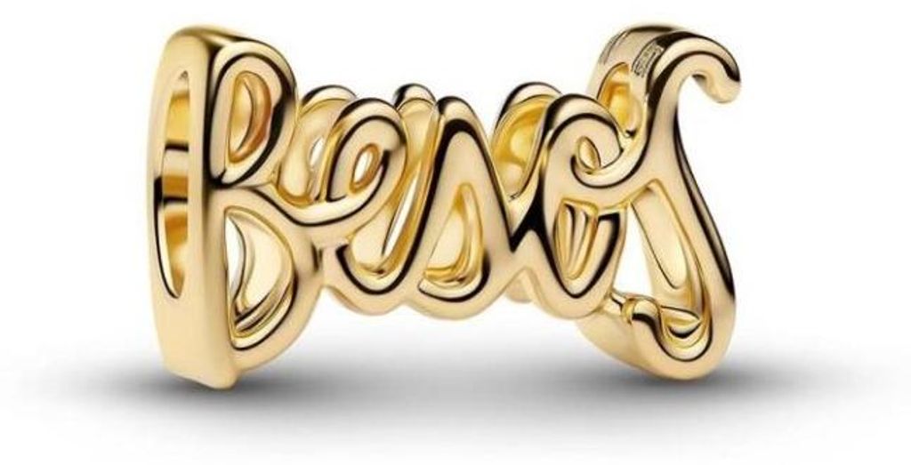PANDORA Charm nápis Besos zlatá farba 764422C00 Obrázok produktu 