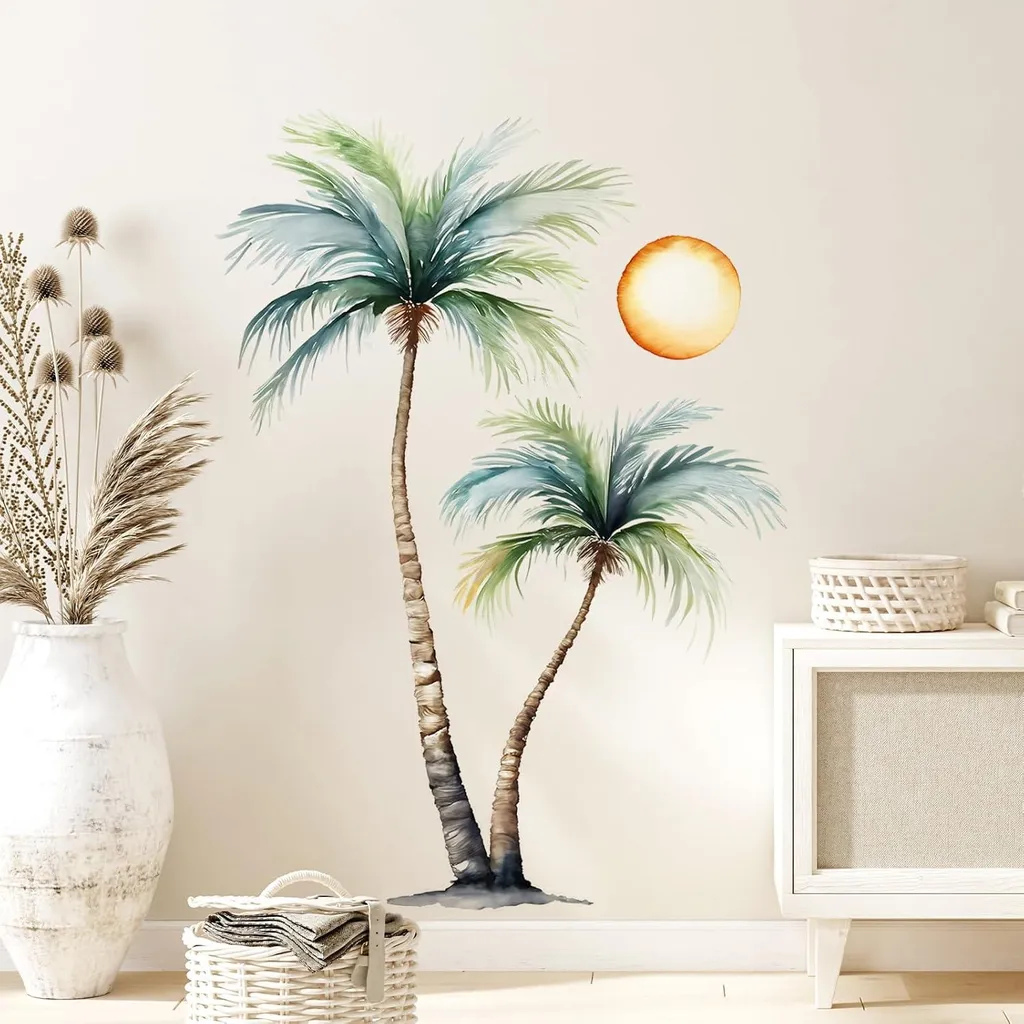 Relooker un Mur Vide avec des Stickers Plantes Tropicales et Soleil