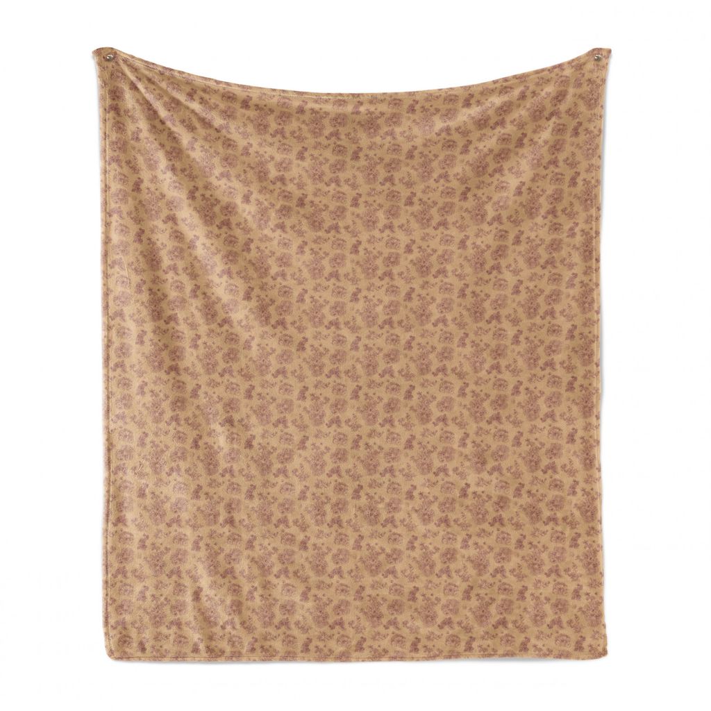 ABAKUHAUS Blume Weich Flanell Fleece Decke, Peony Himbeerdamast-, Gemütlicher Plüsch für den Innen- und Außenbereich, 125 x 175 cm, Dunkler Pfi...