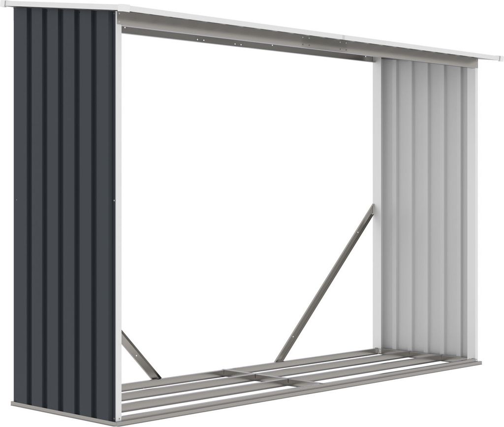 Wiata na drewno G21 WOH 181 - 242 x 75 cm, antracytowa Zdjęcie produktu 