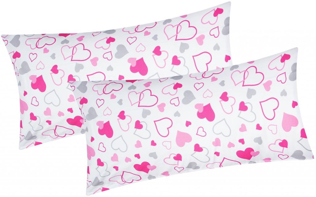 Baumwoll Renforcé Kissenbezug - 2er Set in 40x80cm - Kleine Produktbild 