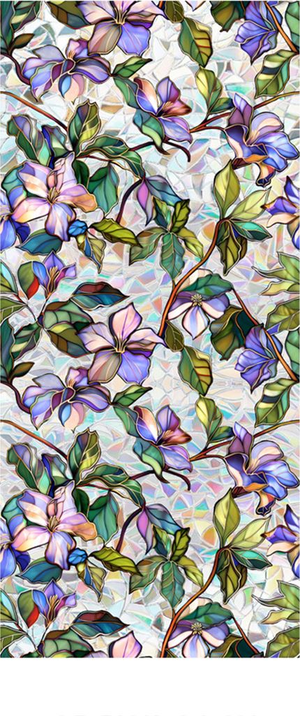 Sichtschutzfolie für Fenster mit Blumenmotiv, doppelseitig, Buntglas, Regenbogen-Fensterfolie, Sonnenschutz, statische Abdeckung, Haftaufkleber, d...