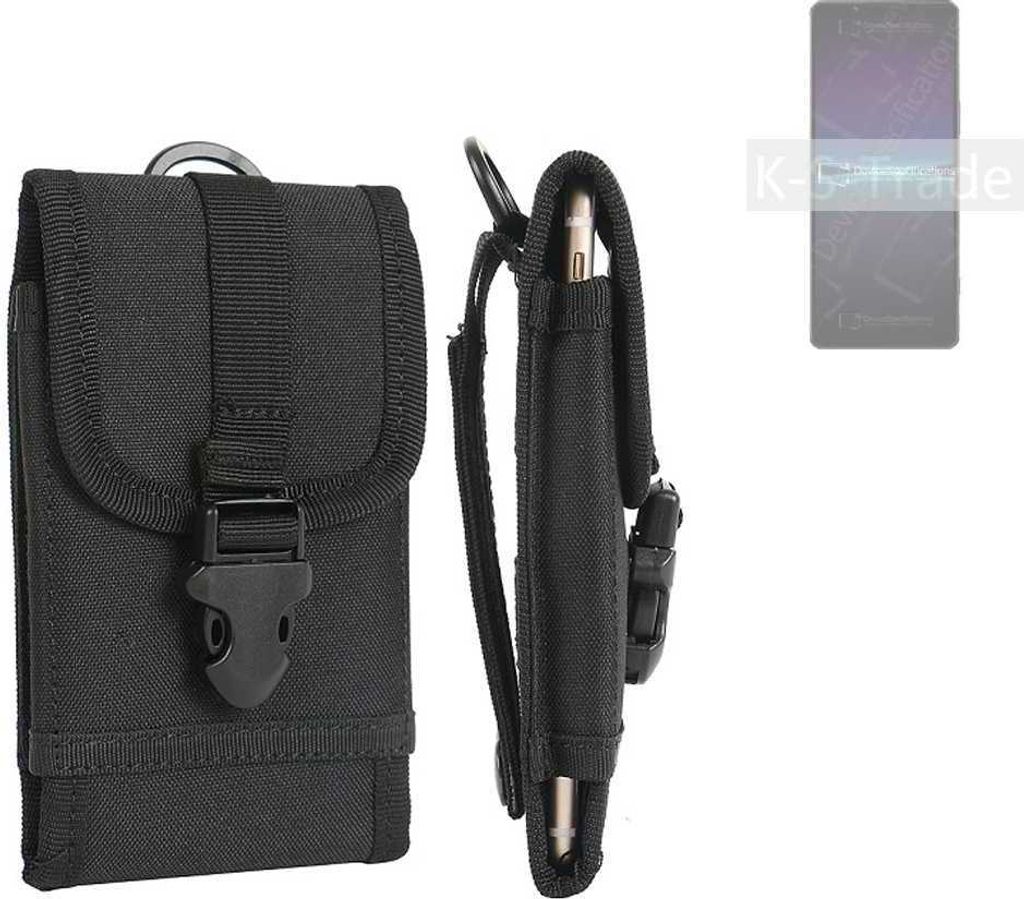 K-S-Trade Holster Handy Hülle kompatibel mit Sony Xperia 1 IV Holster Handytasche Gürtel Tasche Schutz Hülle Robust Outdoor schwarz