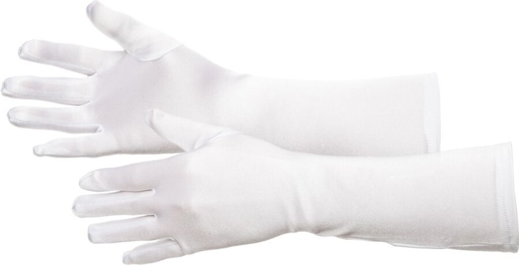 Satin-Handschuhe lang weiß