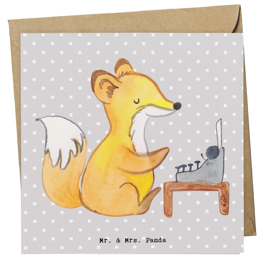 Mr. & Mrs. Panda Grußkarte Online Redakteur Herz - Grau Pastell - Geschenk, Klappkarte, faltkarte, doppelkarte, anlasskarte, Glückwunschkarte