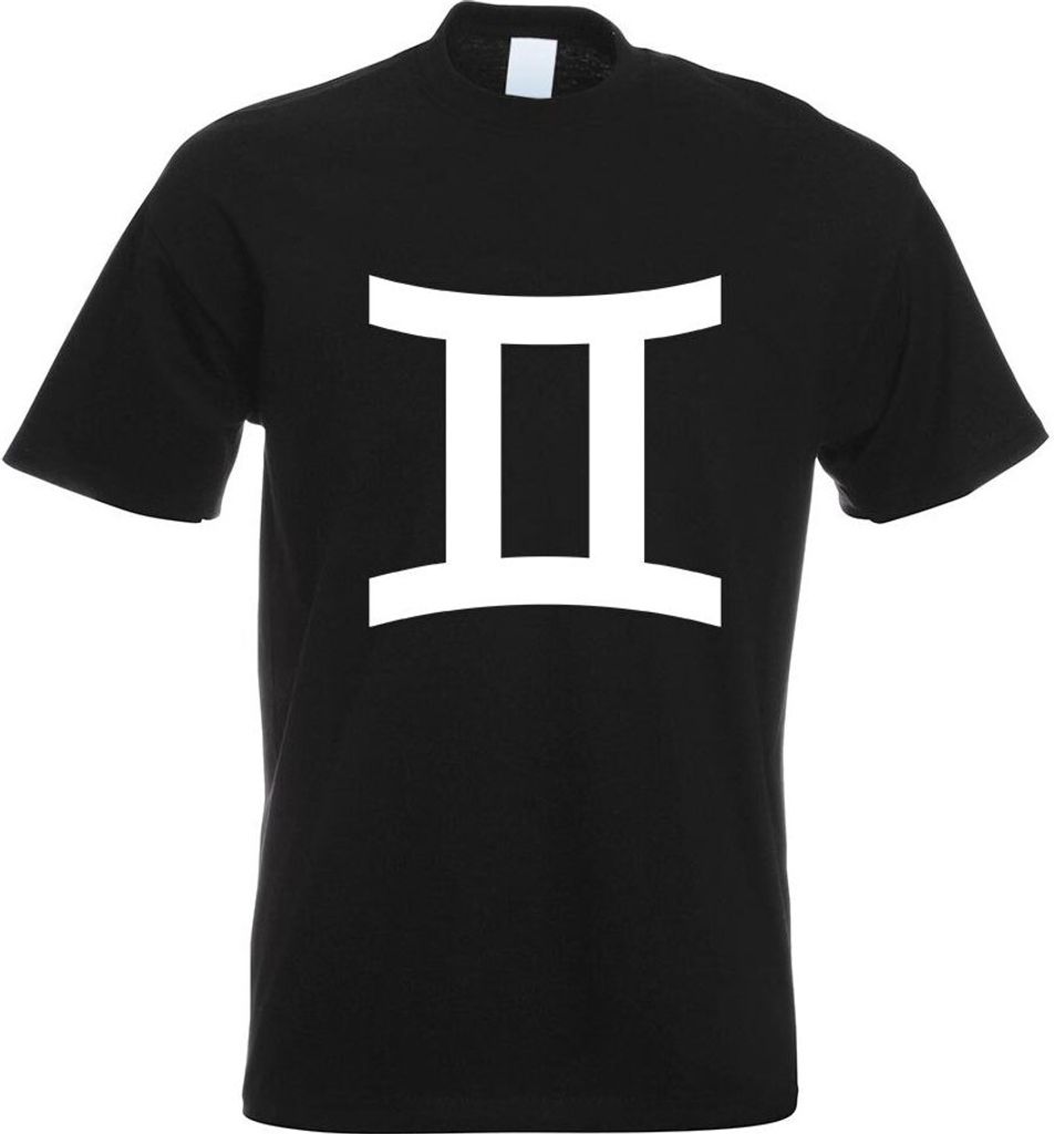 Kiwistar - T-Shirt - schwarz - Zwilling Sernzeichen Motiv Bedruckt Funshirt Design Print - mit Motiv Bedruckt - Funshirt Design - Sport - Freizeit ...