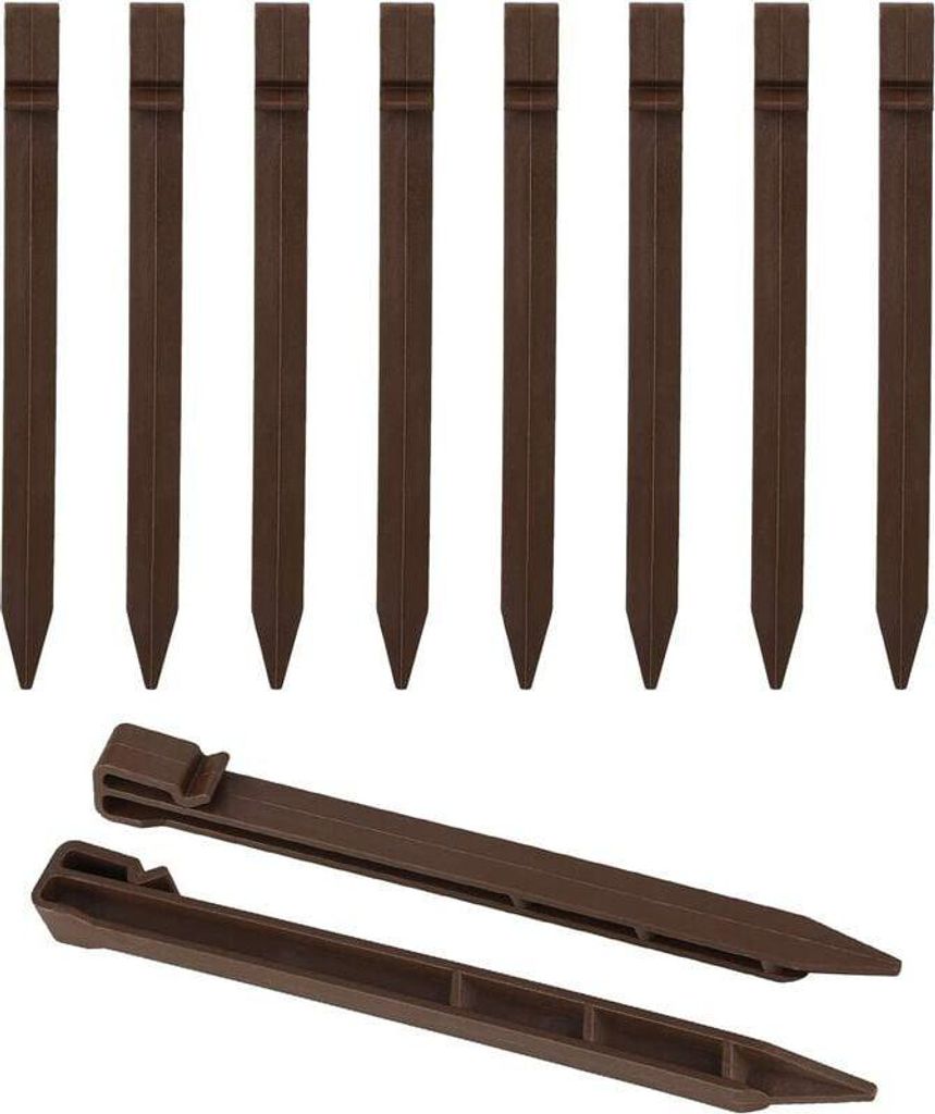 20er-Pack Kunststoff-Erdanker, 24 cm – Bodenanker – Gartenanker – Befestigungspfähle für Beeteinfassungen, Terrasse, Zelt