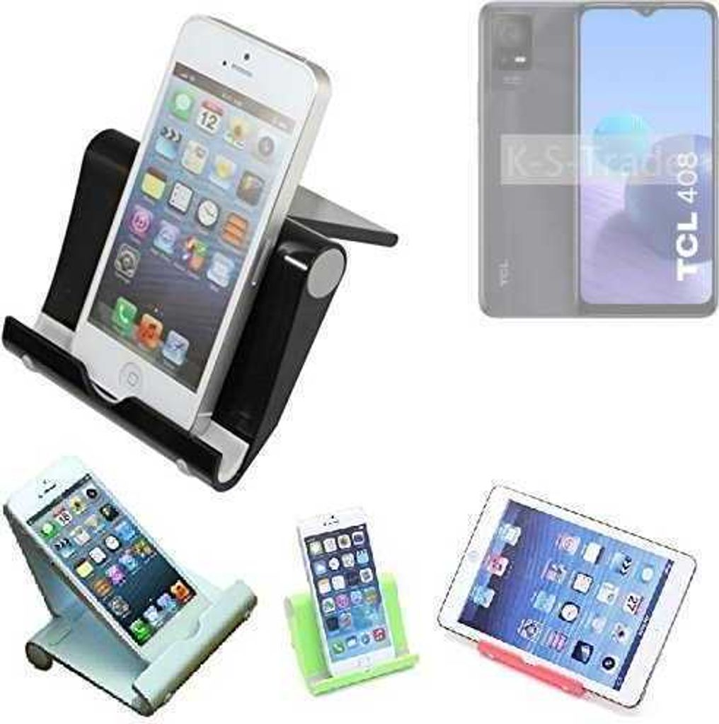 K-S-Trade Handy-Ständer kompatibel mit TCL 408 faltbarer Tischständer Smartphone Tablet Halterung Reise