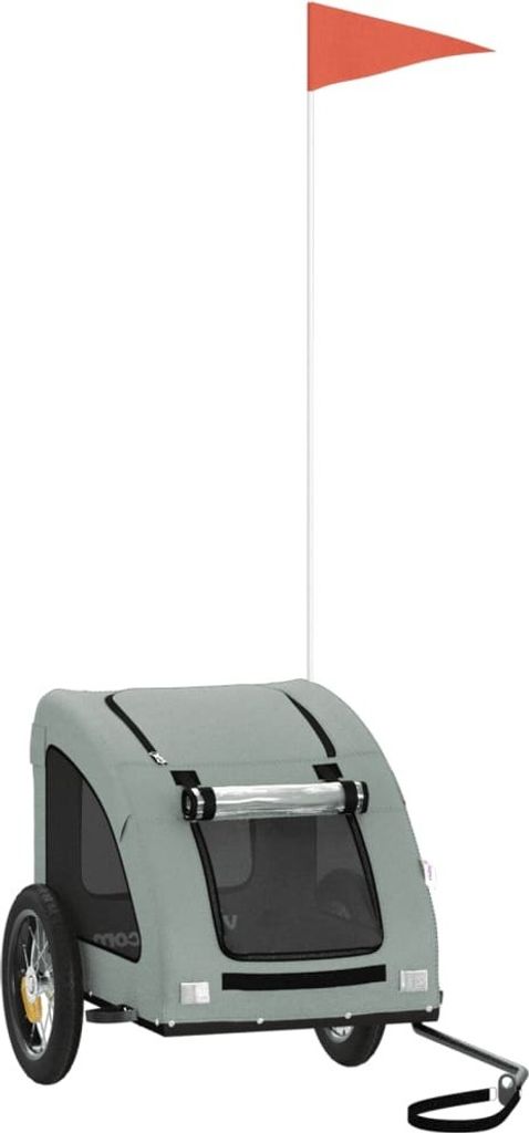 Maison Exclusive Fahrradanhänger Hunde Grau Oxford-Gewebe und Eisen