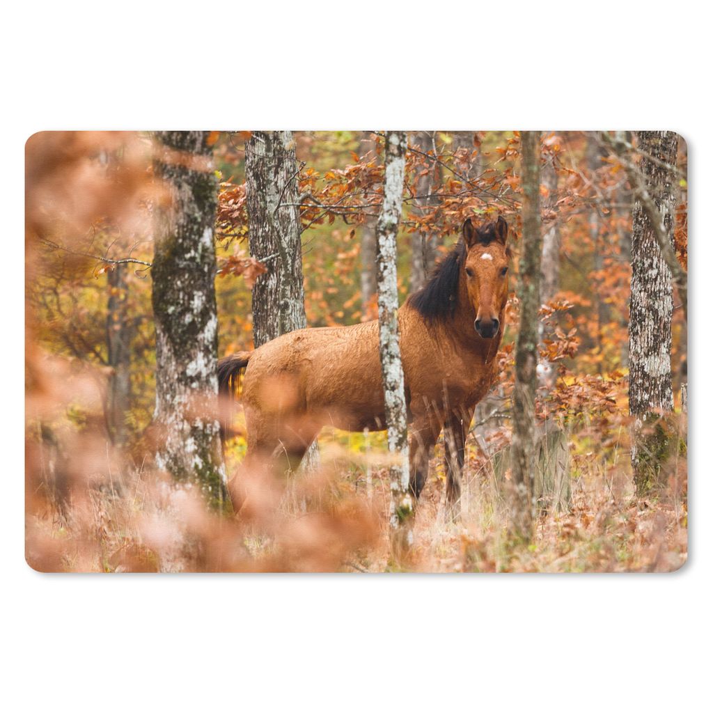 MuchoWow Mauspad Mousepad Pferd - Wald - Braun 27x18 cm - Mousepads - Maus Mat - Pad - Mausunterlage - Büroartikel - Desk Matten