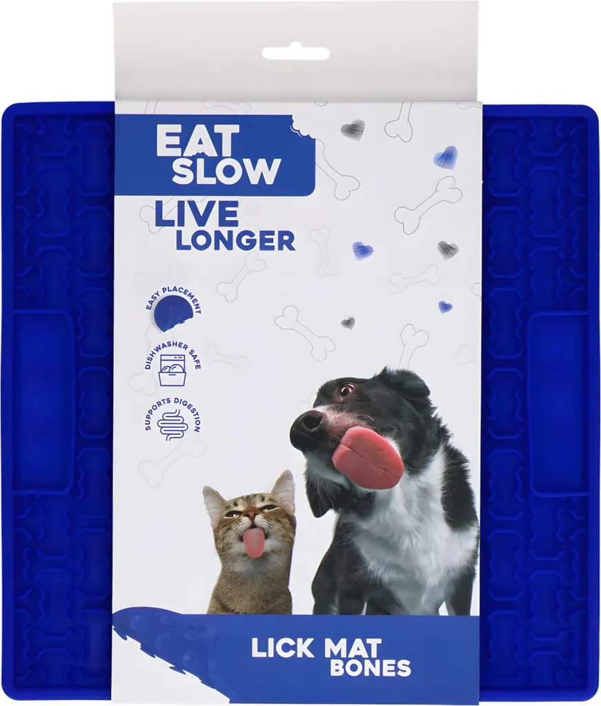 Tappetino da Leccata Blu Eat Slow Live Longer | Design e Relax 21x21cm