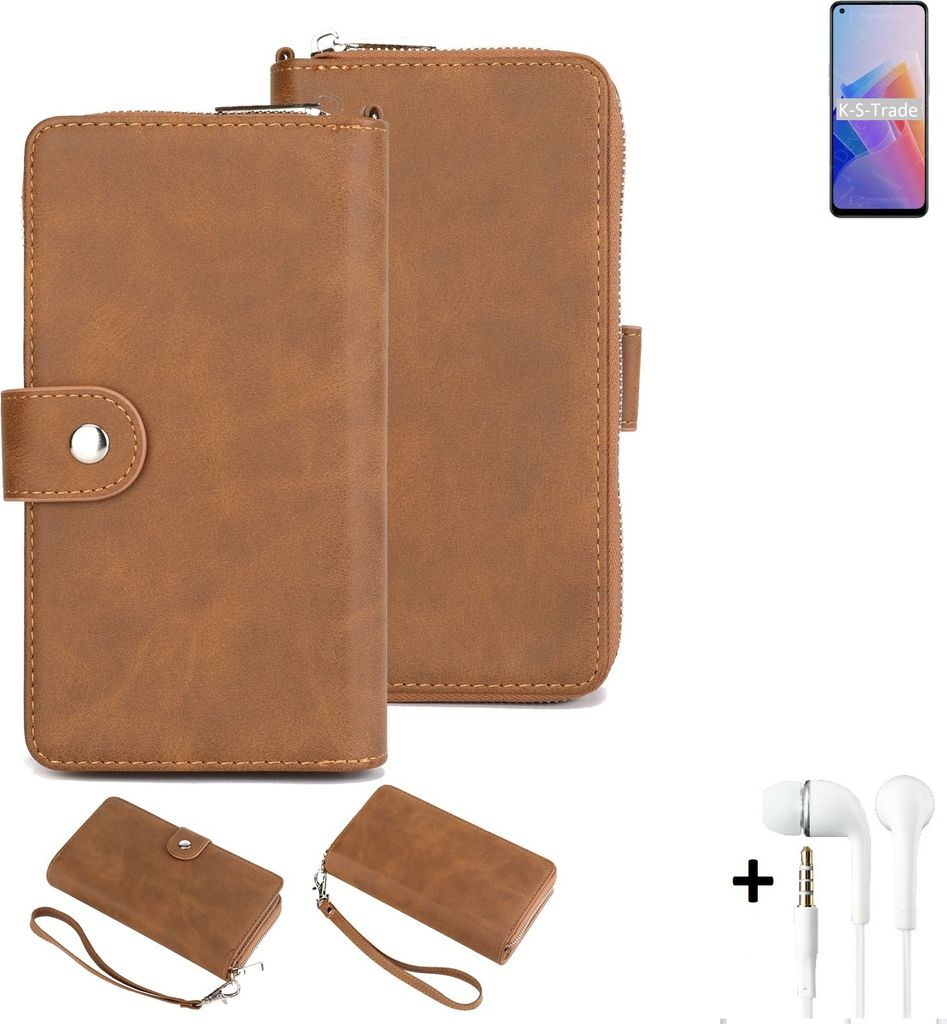 K-S-Trade 2in1 Handyhülle kompatibel mit Oppo F21 Pro 5G + Kopfhörer Schutzhülle & Portemonnee Schutzhülle Tasche Handytasche Case Etui Geldbörse