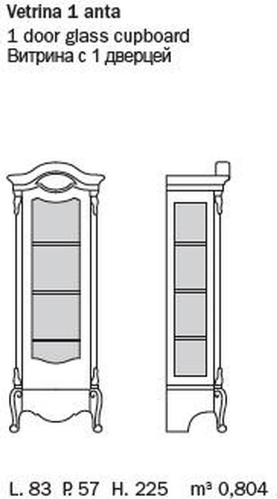 Vitrine Glas Schrank Vitrinen Wohnzimmer Schau Schränke Italienische Möbel NEU