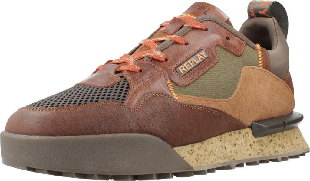 Baskets Homme Replay Field Melt 25 Vertes - Confort Décontracté