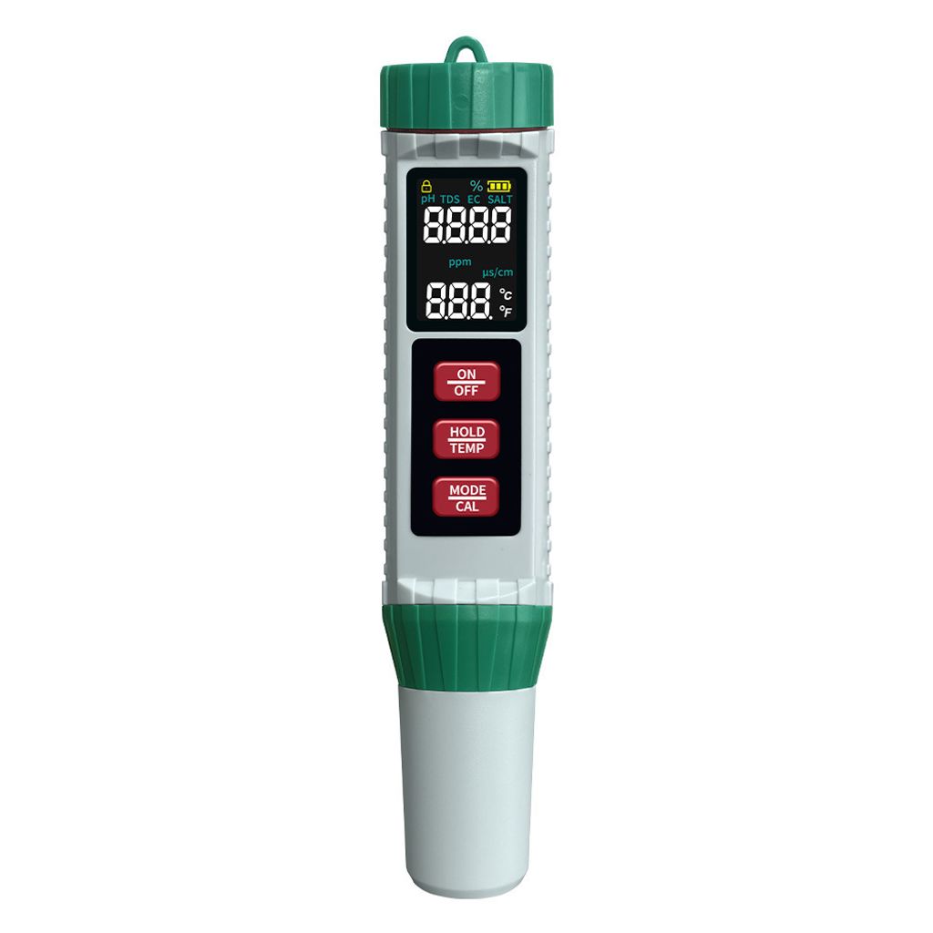 5-in-1 ph tester, salzgehalt,Wasser messgerät für schwimmbecken, tds/ec/thermometer wasserqualitätsmessgerät