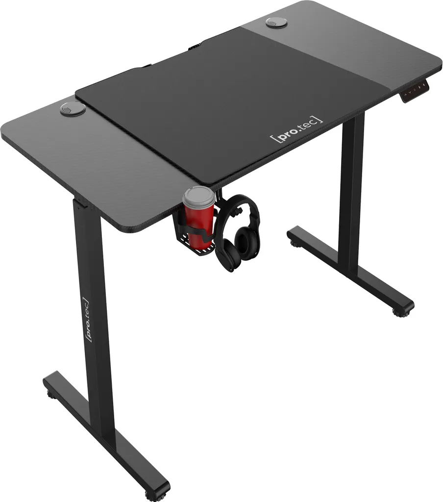 Bureau Stryn réglable 120x60cm noir - Solution contre le mal de dos