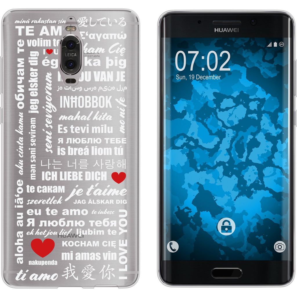 PhoneNatic Case kompatibel mit Huawei Mate 9 Pro Silikon-Hülle in Love M5