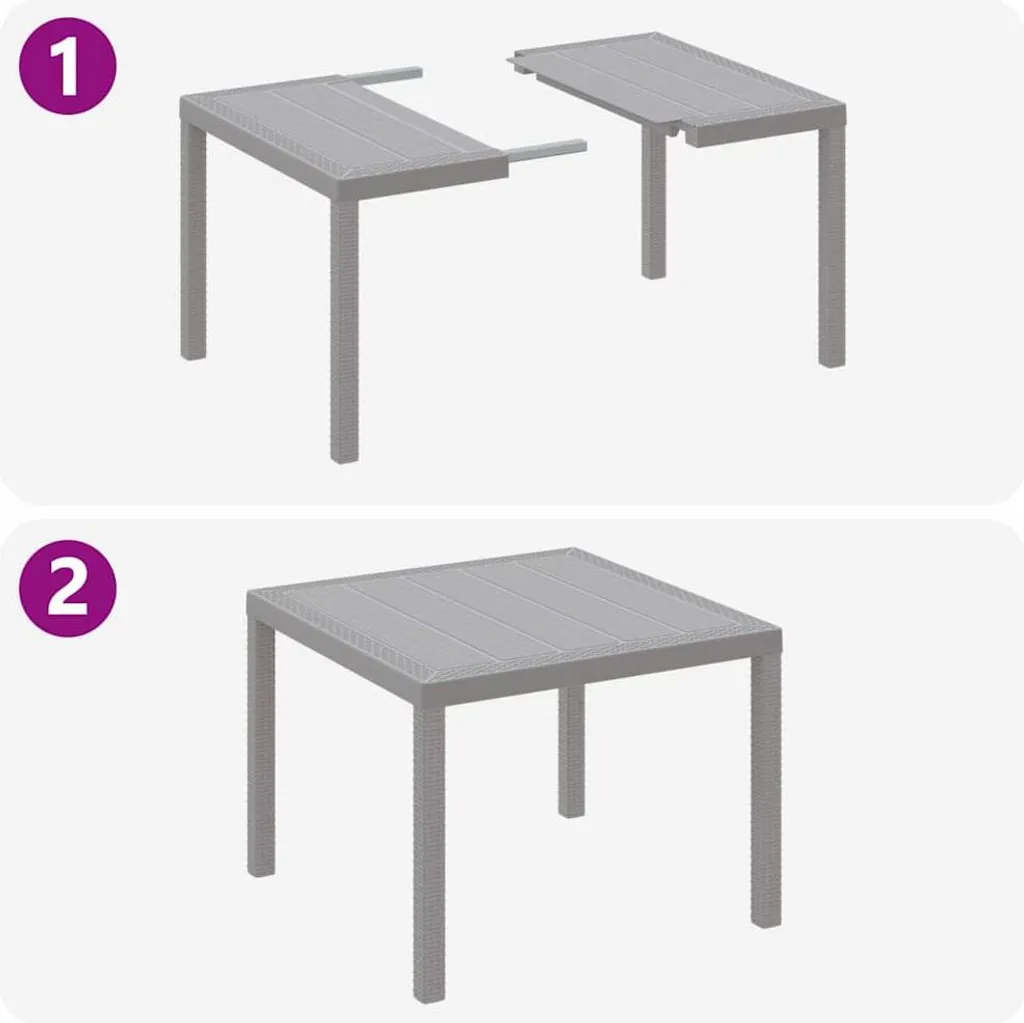 vidaXL Set da pranzo da giardino 3 pezzi Grigio chiaro Polt Rattan - 8