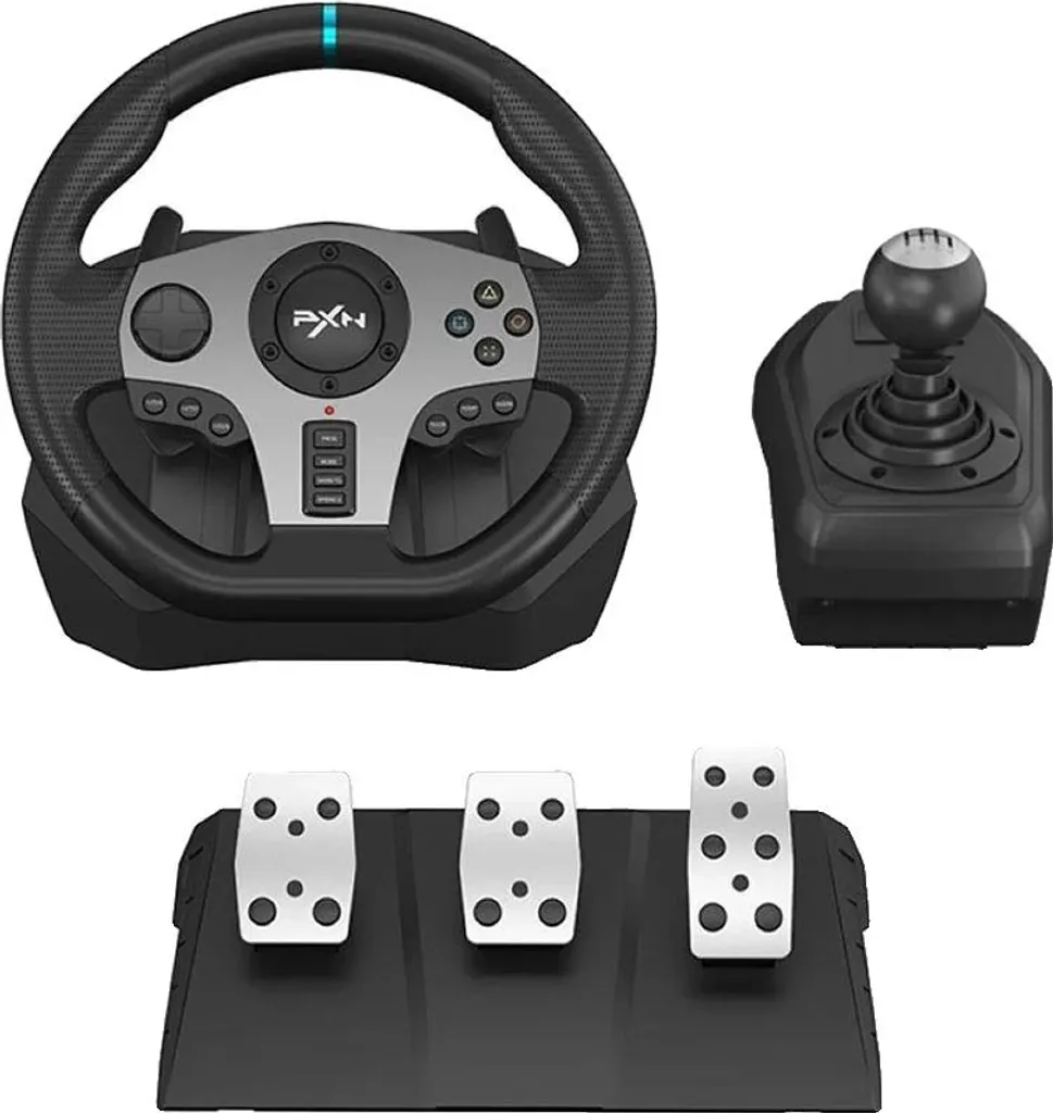 Volant de Course V9 avec Pédalier Réglable Rotation 270°/900° Noir